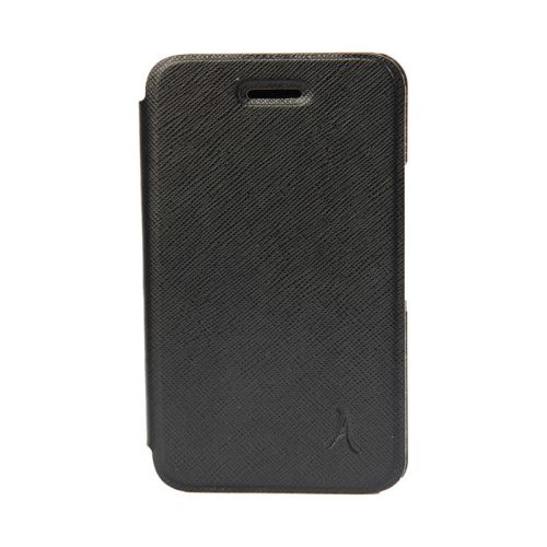 Akashi - Étui à rabat pour téléphone portable - cuir artificiel - noir - pour Apple iPhone 6