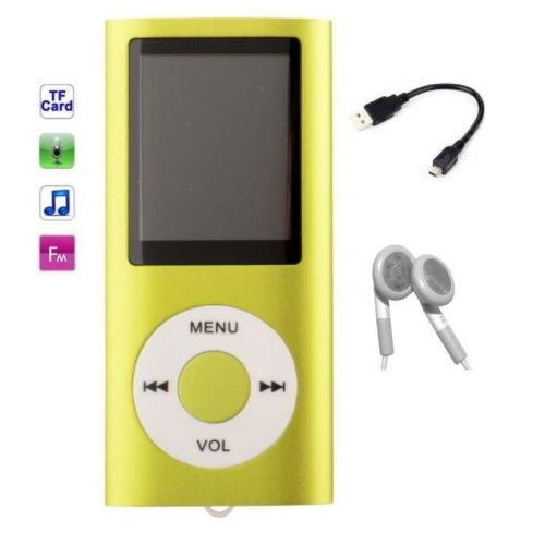 Lecteur MP3 MP4 - radio fm - à carte mémoire Micro sd - vert