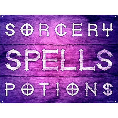 Grindstore - Poster en métal SORCERY, SPELLS & POTIONS (Taille unique) (Violet) - UTGR1218