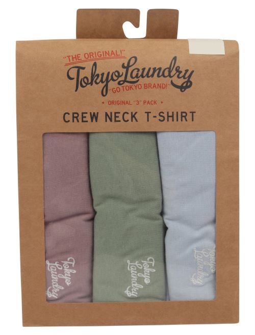 Lot de 3 t-shirts à col ras du cou Tokyo Laundry pour hommes - Moyen