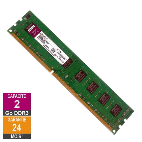 Barrette Mémoire 2Go Ram Ddr3 Kingston Kvr1333D3N9/2G Pc3-10600U 1333Mhz 2Rx8