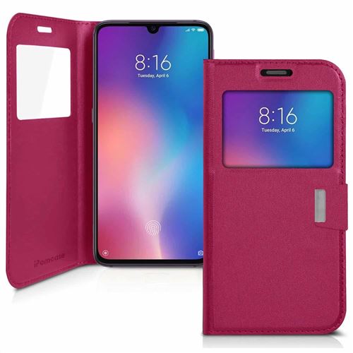 iPomcase Étui en cuir éco de protection pour Xiaomi Mi 9 -Rose