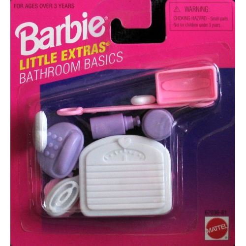 Ensemble d'accessoires de base de salle de bain Barbie Little Extras (1996 Arcotoys, Mattel)