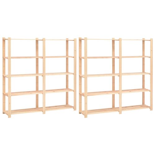 vidaXL Étagères de rangement à 5 niveaux 2pcs 170x38x170 cm Pin 500 kg