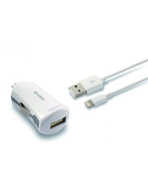 Kit Adaptateur Usb Allume Cigare 2,4a + Cable Lightning Mfi Ksix