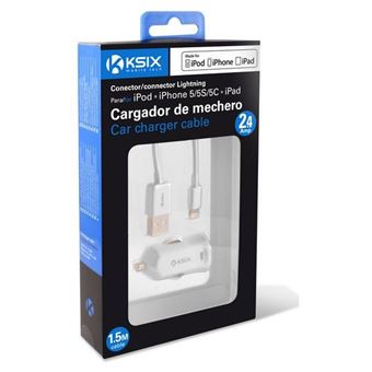 Pack Ksix: Chargeur Allume Cigare + Adaptateur secteur + Câble + Connecteur