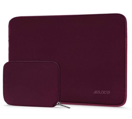 MOSISO Housse Compatible 13-13,3 Pouces Laptop, Laptop Sleeve Néoprène Hydrofuge Sac avec Petite Pochette, Vin Rouge