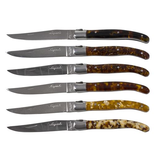 Coffret Prestige, 6 couteaux à steak LAGUIOLE Jean Dubost®, Ecaille