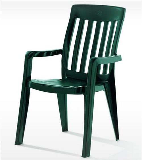 Fauteuil empilable de jardin en résine de synthèse, vert - 65 x 59 x 92 cm -PEGANE-