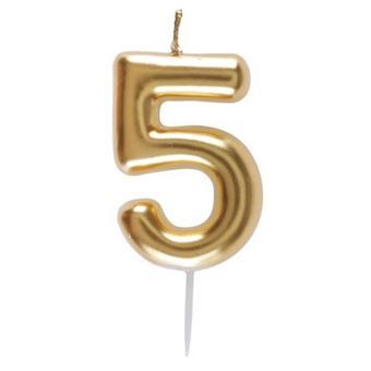Bougie Doree Avec Chiffre 5 Pour Decoration Gateau Anniversaire X1 Ref 6933 Achat Prix Fnac