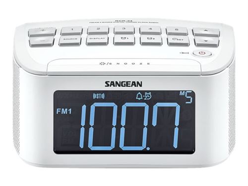 Sangean-RCR-24 - Klokradio - 1 Watt - wit