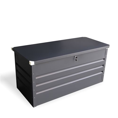 Caseo : coffre de rangement gris en acier 131 x 61 x 62 cm