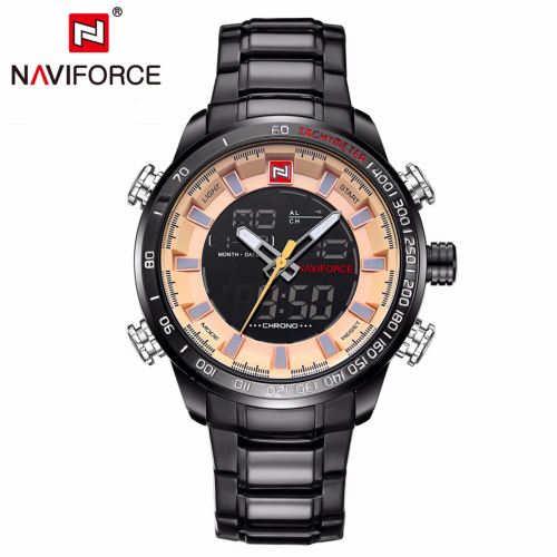 Quartz Numérique Sport Noir+Jaune Montre Homme