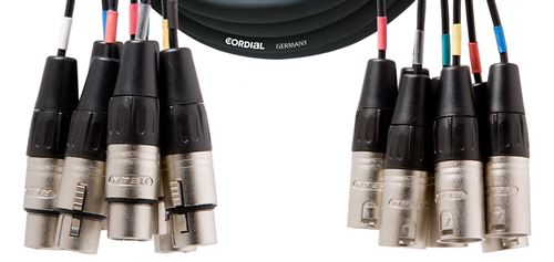 Cordial CML8-0FM3C - Câble multipaire 8 XLR mâles - 8 XLR femelles 3 m