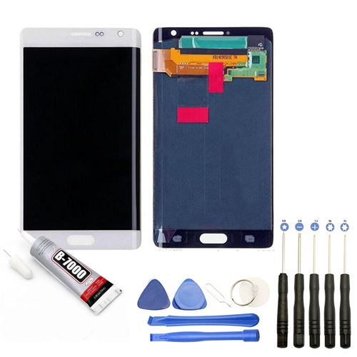 Visiodirect® Ecran complet: Vitre + LCD compatible avec Samsung Galaxy Note 4 Edge N915 BLANC+ Kit outils + Colle B7000 Offerte