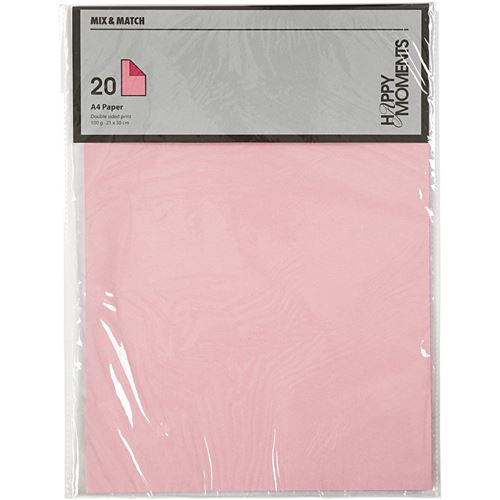 Creotime papier texturé 21 x 29,7 cm 20 pièces rose