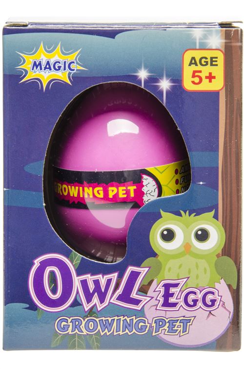 LG-Imports oeuf magique avec hibou 6 x 4 cm rose