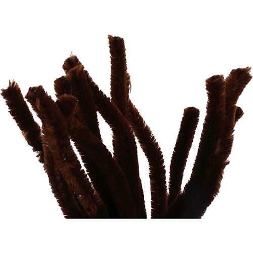Creotime fil chenille 15 pièces 30 cm 15 mm 15 mm marron