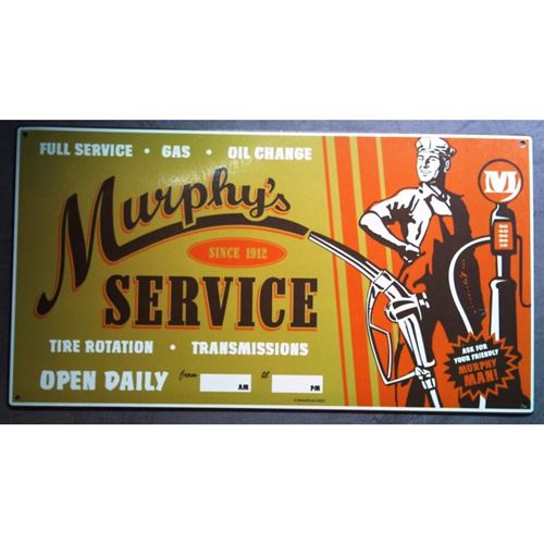 plaque murphy's service pompe a essence tole deco garage