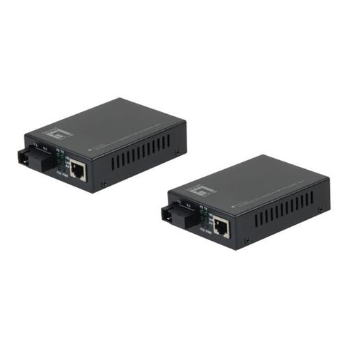 LevelOne FVT-2202 Convertisseur de média à fibre optique 100Mb LAN 10Base-T, 100Base-FX, 100Base-TX RJ-45 - mode unique SC…