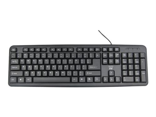 Ewent EW3108 USB + PS/2 Italien Noir clavier - Claviers (Standard, Avec fil, USB + PS/2, Noir)