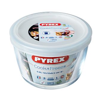 Pyrex - Cook & freeze - Plat Rond en Verre avec Couvercle 0.60 L