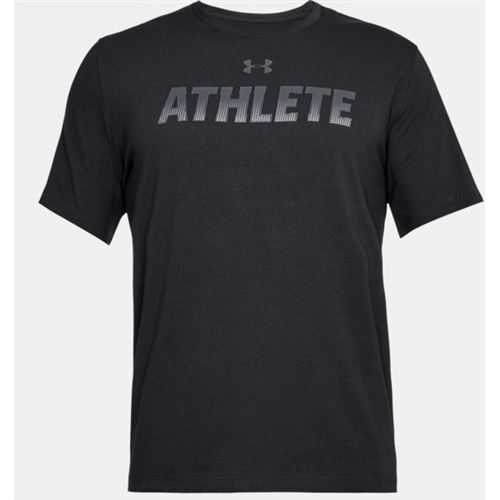 Tshirt Under Armour Athlete Noir pour homme taille M