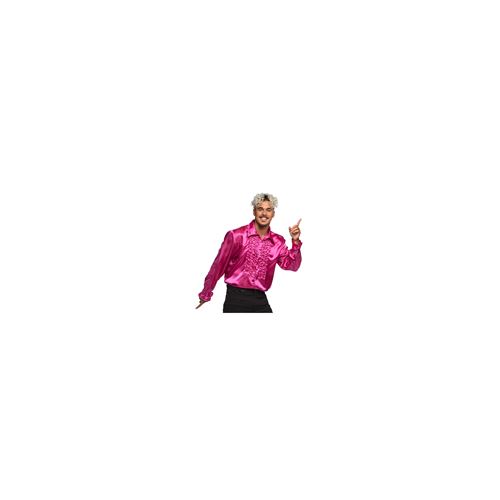 chemise disco rose vif homme