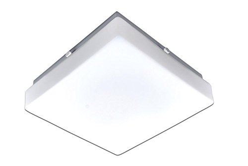 Plafonnier led lampe salon näve 1211726 avec capteur crépusculaire métal verre blanc 12 w 960 lumen 3000 k blanc chaud