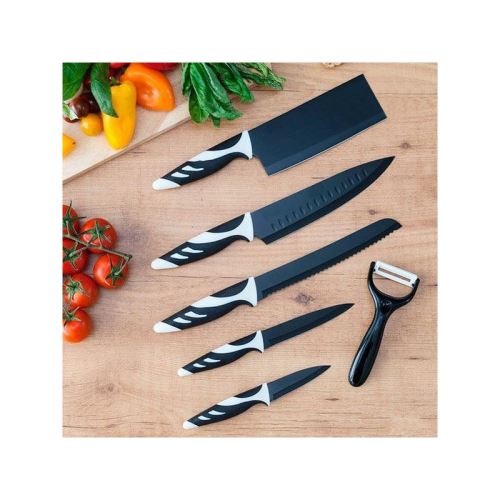 5 couteaux et éplucheur Cecotec Top Chef Noir C01024