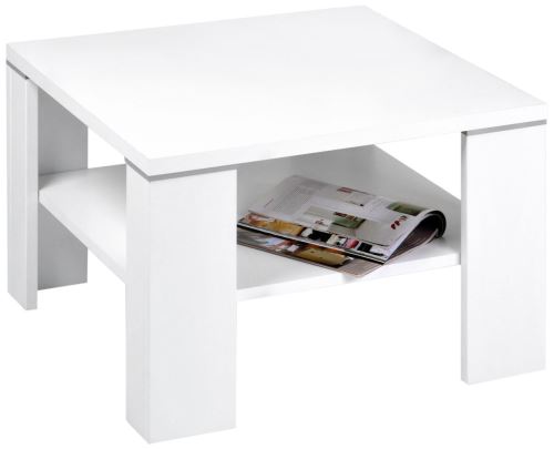 Alfa-Tische KG M2079 Santos Table basse avec sous-plateau Blanc 70 x 70 cm