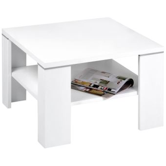 Alfa Tische Kg M2079 Santos Table Basse Avec Sous Plateau Blanc 70