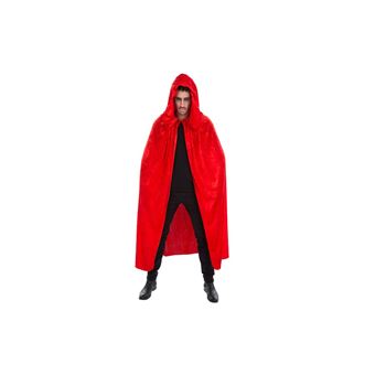 Cape Capuche Velours Rouge Luxe 182cm - Rouge - Taille Unique - 1