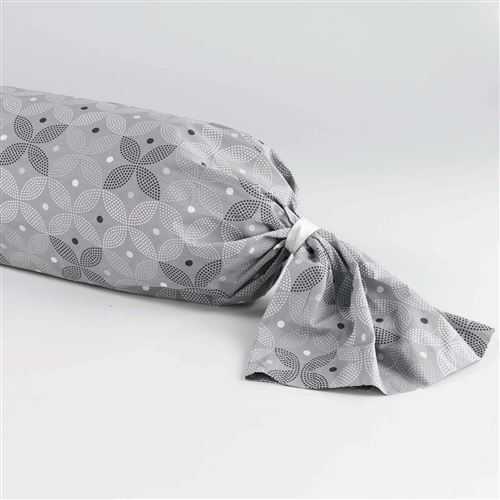 Taie de traversin 85 x 185 cm imprime 57 fils allover moma Gris souris
