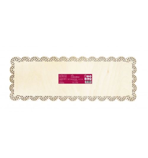 Support à gâteau / cake rectangle dentelle en bois 36 x 13 cm - ScrapCooking