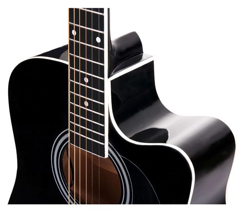 Classic Cantabile WS-10BK-CE Guitare Folk / de Western Noir Avec Microphone