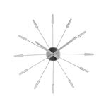 NeXtime NE-2610ZI Horloge murale Dia. 58 cm, métal, argent, 'Plug Inn'