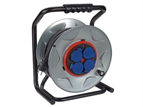 ENROULEUR PROFESSIONNEL AVEC SYSTÈME ANTI-ROTATION - CÂBLE EN NÉOPRÈNE - 40 m - 3G2.5 - 4 PRISES - TERRE ALLEMANDE