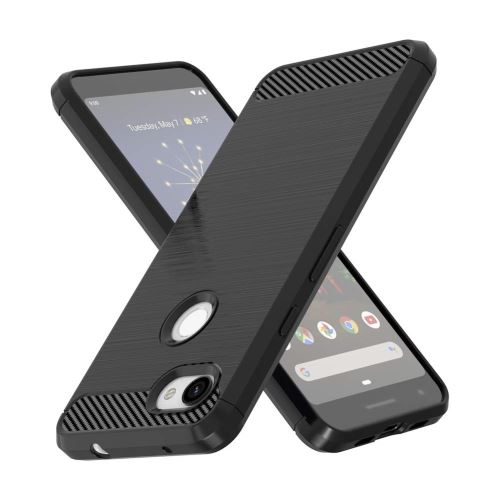Google Pixel 3a XL Housse Etui Housse Coque de protection Fibre de Carbone [Noir]