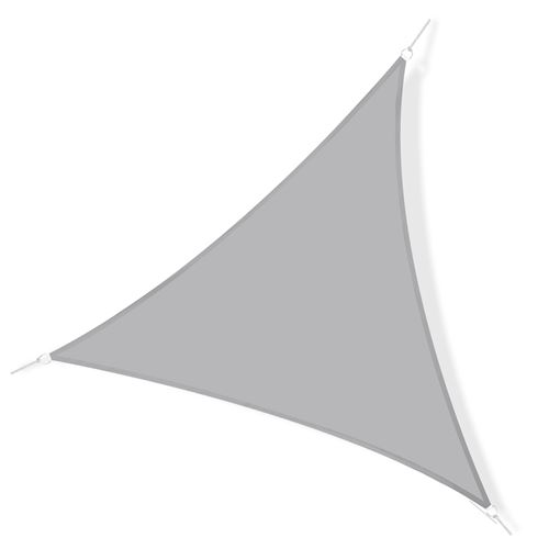 Voile d'ombrage triangulaire grande taille 6 x 6 x 6 m polyester imperméabilisé haute densité 160 g/m² gris clair