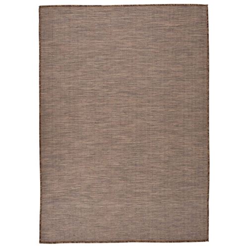 vidaXL Tapis à tissage plat d'extérieur 140x200 cm Marron