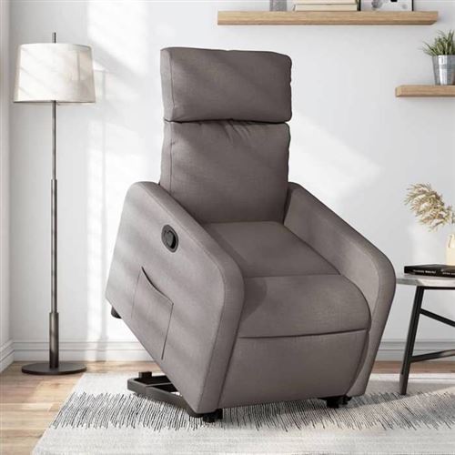 Non Communiqué Gris Vidaxl Fauteuil De Relaxation Inclinable Tissu Taupe