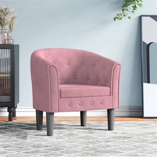 Vidaxl Rose Fauteuil Velours - Image 2