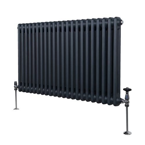 Monstershop Traditional 2 Column Radiator - 600 x 1012mm - Anthracite Grey