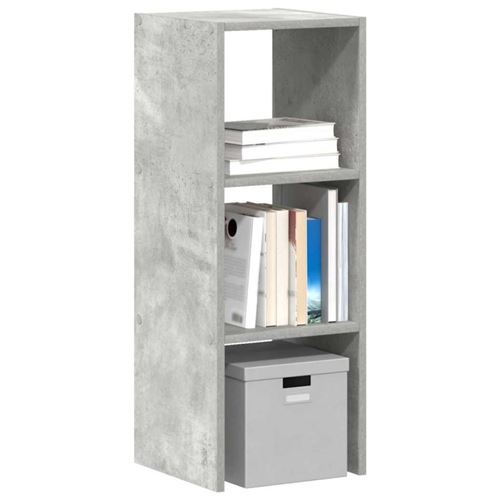 Bibliothèque empilable gris béton 30x30x80 cm bois d ingénierie