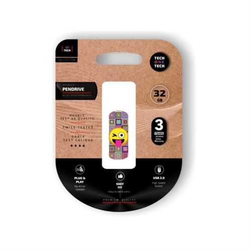 Tech One Tech Techonetech Clé Usb Tech Emoji Guiño Mémoire Usb 2.0 32 Go - Image 3