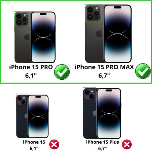 Lentille de Protection en Verre Trempé Pour iPhone 15 Pro / 15 Pro
