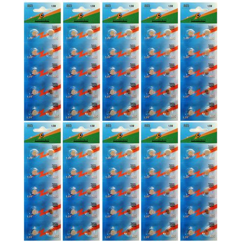 Lot de 100 Piles bouton plates type AG5 1,5V compatible 393A / 46LR / LR754 / 193 - Visiodirect -