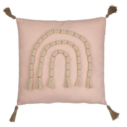 Generique Rose Coussin Déco "Arc-En-Ciel" 40X40cm - Image 3