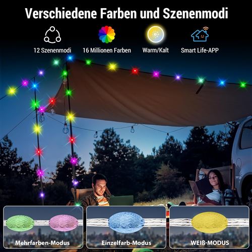 20€ sur Portable Guirlande Lumineuse Exterieure Solaire - 5M IP65 - 33LED  Gradable - Luminaires extérieur - Achat & prix